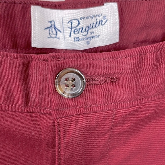 Original Penguin Chino Stretch Slim Fit Trousers Cabernet Men’s 32x32 - Picture 5 of 9